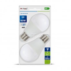 LED Крушка - 9W E27 A60 Термо Пластик 2700K 2Бр/Блистер